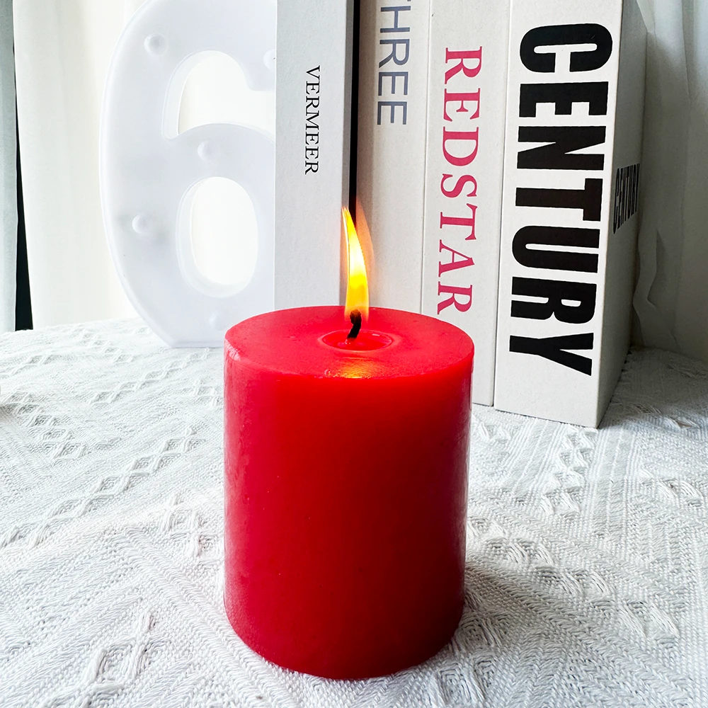 Smokeless Unscented Ivory White Pillar Candles