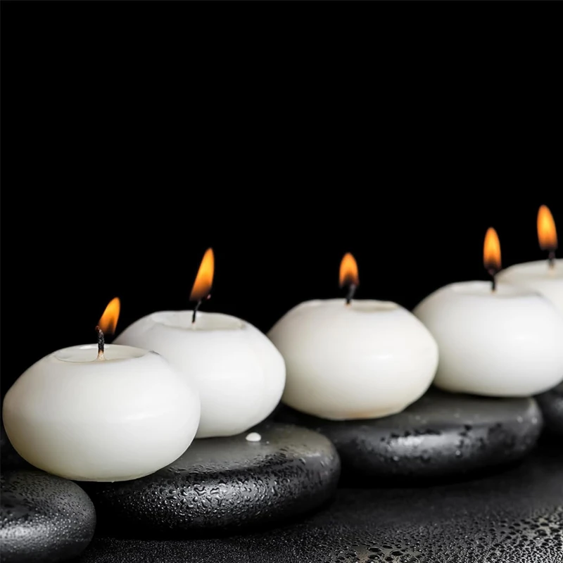 White Dripless Wax Burning Unscented Floating Candles
