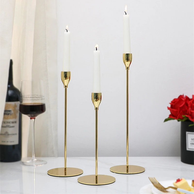 Brass Gold Tall Candlestick Holders Taper Candle Holder 