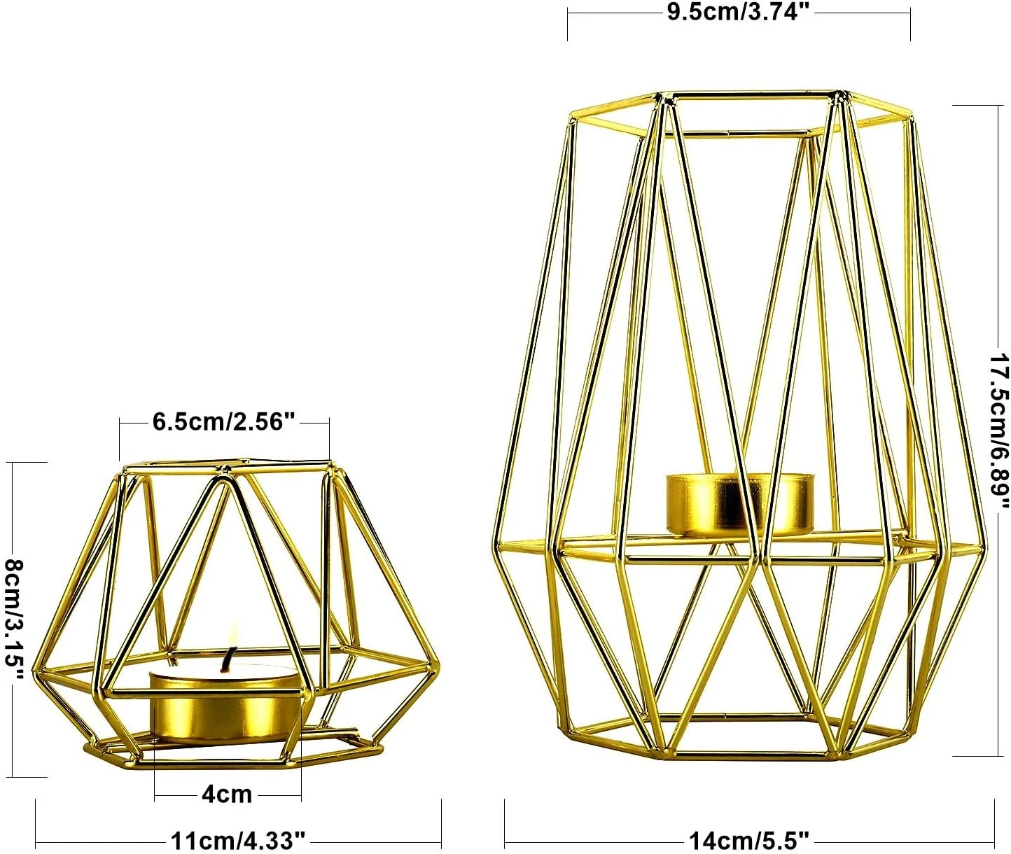 Black Tea Light Candle Holders Geometric Candle Holder