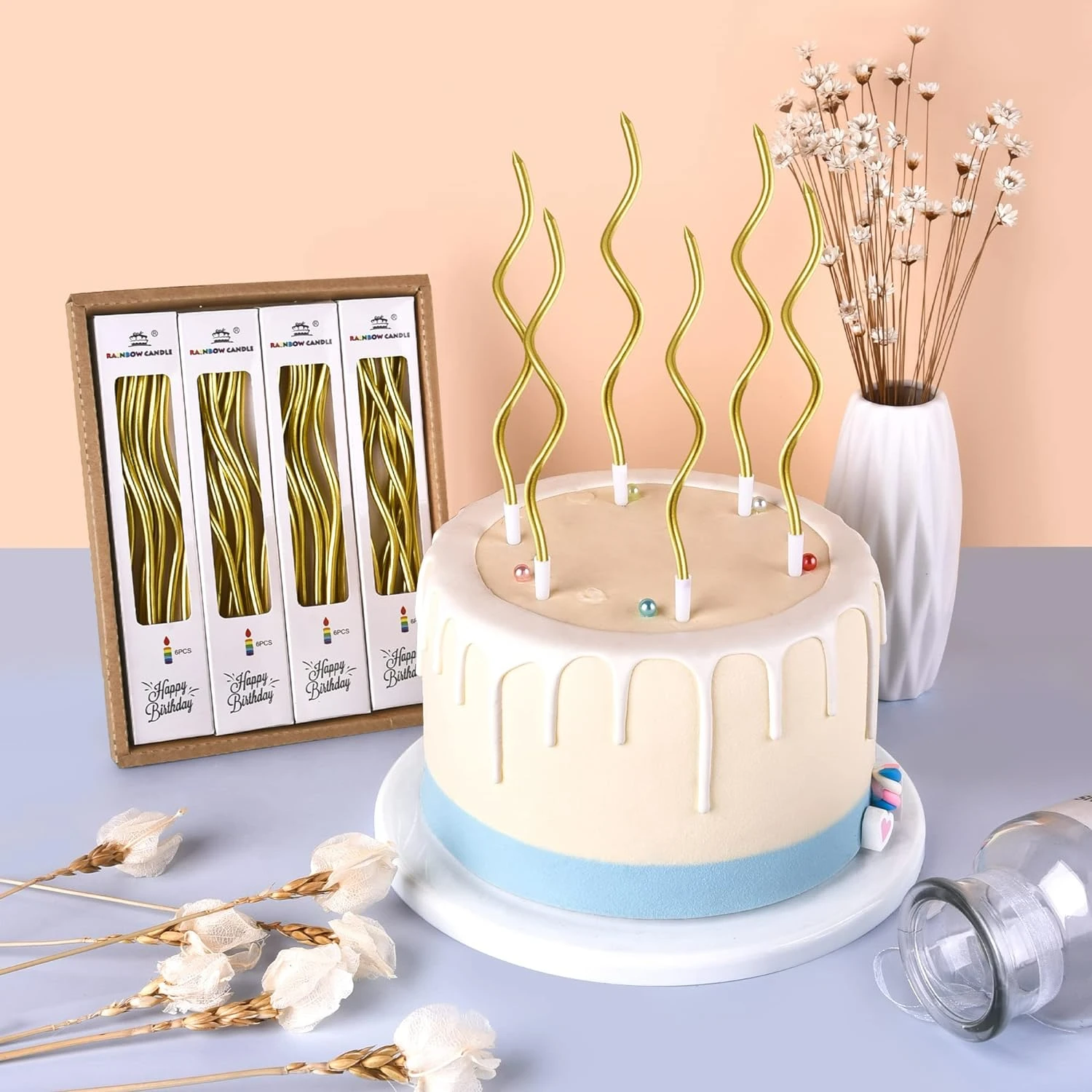 Patterned Candles Redefine Birthday Decor