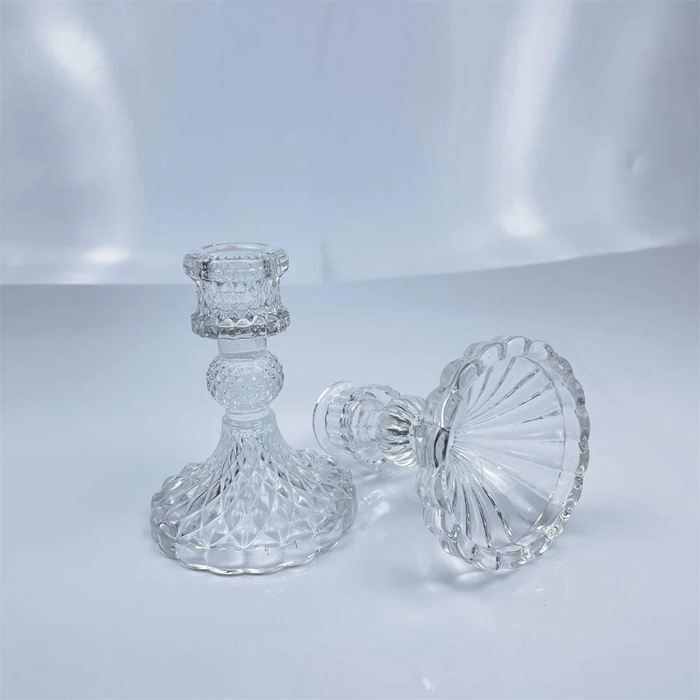 Glass Candlestick Holders Clear Taper Candle Holders for for Wedding Decor