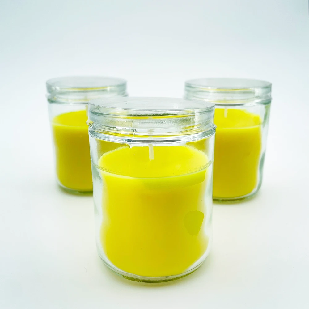 Citronella Scented Glass Jar Candles Yellow Indoor&Outdoor