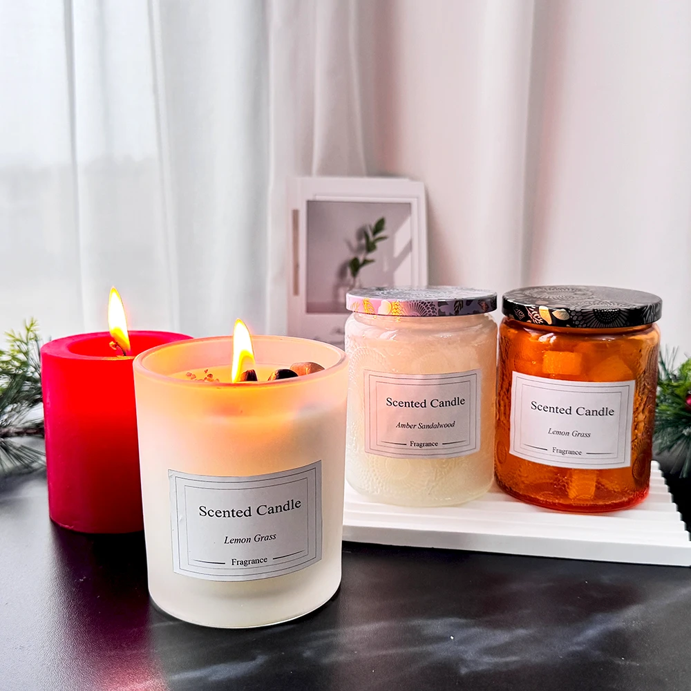 Private Label Scented Soy Wax Candles in Glass Jars Bulk